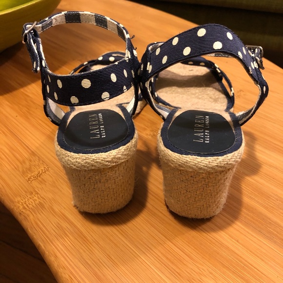 Ralph Lauren Cheryl Dotty Espadrilles  Navy Size 7 - Picture 2 of 7